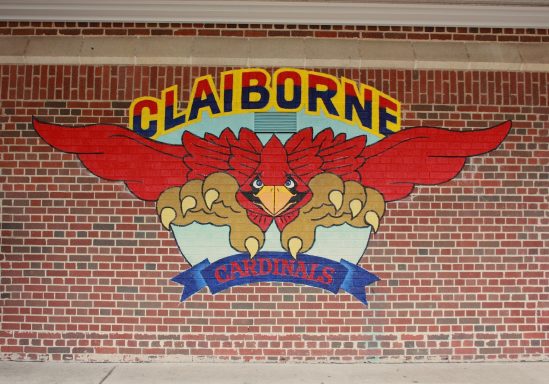 Mural of "Claiborne" with cardinal