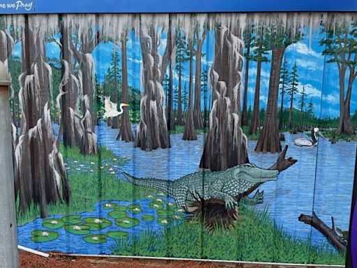 Mural of Louisiana swamp